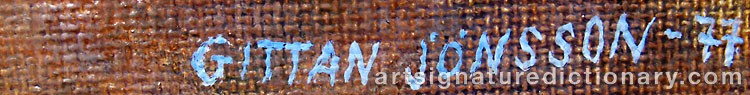 Signature by Gittan JÖNSSON
