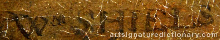 Authentic signature by William SHIELS on  artwork
