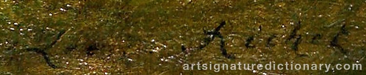 Authentic signature by Léon RICHET on Painting/Watercolour artwork