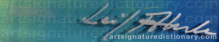 Authentic signature by Leif AHRLE on artwork