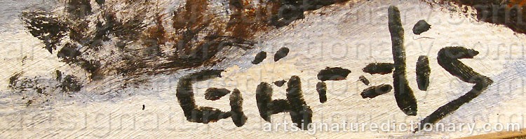 Authentic signature by Gärdis LINDGREN on  artwork