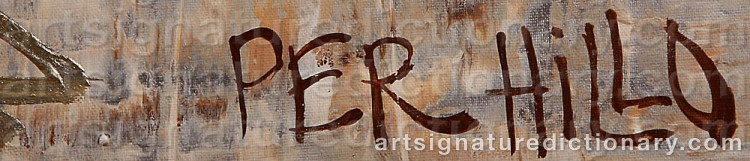 Authentic signature by Per HILLO on  artwork
