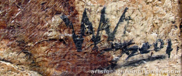 Authentic signature by Xiuzhang WANG on Painting/Watercolour artwork