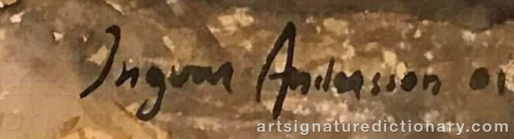 Authentic signature by Ingvar ANDERSSON on artwork