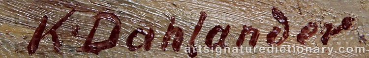 Authentic signature by Knut DAHLANDER on  artwork