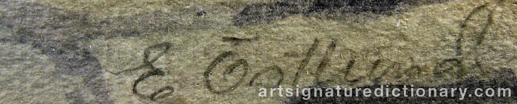 Authentic signature by Elisabeth ÖSTLUND on  artwork
