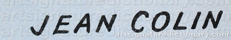 Authentic signature by Jean Victor Emile COLIN on  artwork