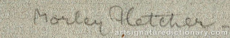 Authentic signature by Frank Morley FLETCHER on  artwork