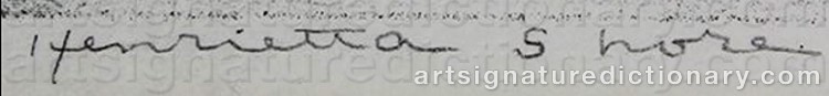 Authentic signature by Henrietta SHORE on Drawing/Graphic/Print artwork