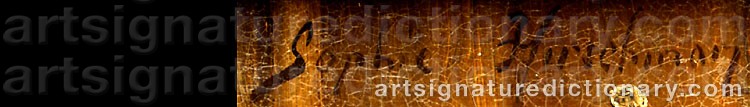 Authentic signature by Sophie Wilhelmina HIRSCHMANN on  artwork