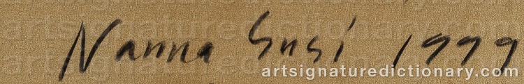 Authentic signature by Nanna SUSI on Painting/Watercolour artwork