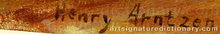 Authentic signature by Henry ARNTZEN on  artwork