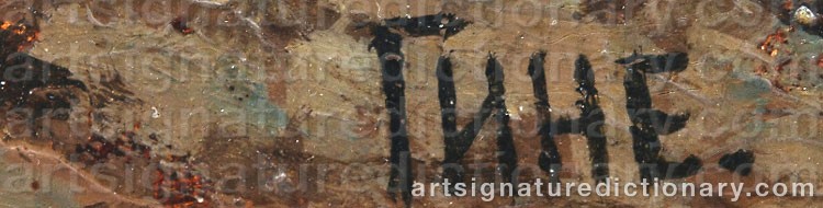 Authentic signature by Alexander Vasiliev. GINE on artwork