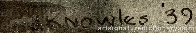 Authentic signature by Joseph Edward KNOWLES on  artwork