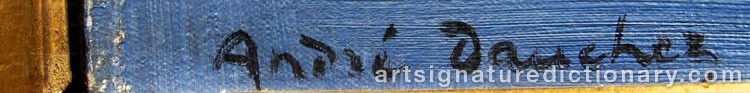 Authentic signature by André DAUCHEZ on  artwork
