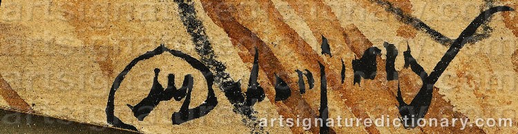 Signature by Mstislav Valerianovich DOBUZHINSKY