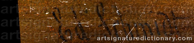 Authentic signature by Eduard SCHMIDT on  artwork