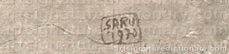 Authentic signature by Gheorghe SARU on Painting/Watercolour artwork