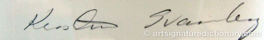 Authentic signature by Kerstin SVANBERG on artwork
