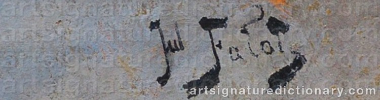 Authentic signature by Julian FALAT on Painting/Watercolour artwork