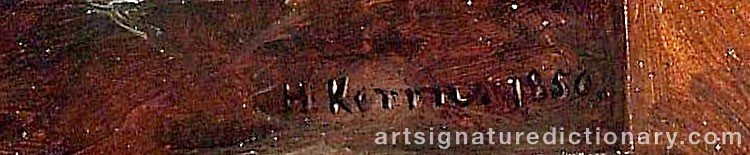 Authentic signature by Hansine KERRN-ECKERSBERG on artwork