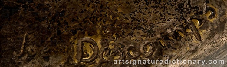 Authentic signature by Joe DESCOMPS on  artwork