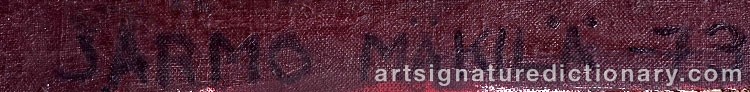 Authentic signature by Jarmo MÄKILÄ on  artwork