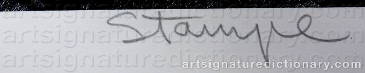 Authentic signature by Knud STAMPE on  artwork