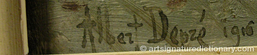 Authentic signature by Albert DEPZÉ on  artwork