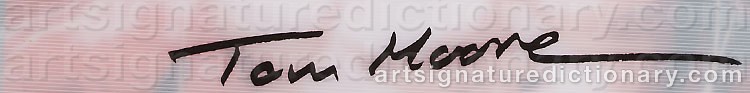 Authentic signature by Tom MOORE on artwork