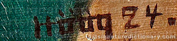 Authentic signature by Birger HÖÖG on Painting/Watercolour artwork