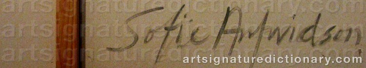 Authentic signature by Sofie ARFWIDSON on  artwork