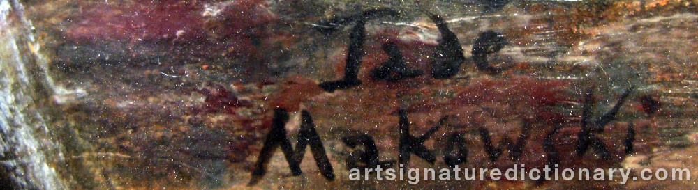 Authentic signature by Tadeusz ‘Tade’ MAKOWSKI on  artwork