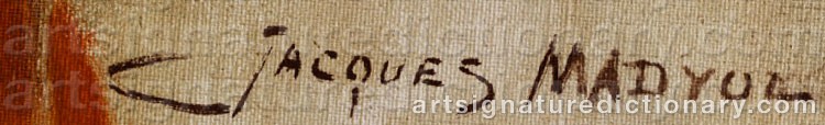 Authentic signature by Jacques MADYOL on  artwork