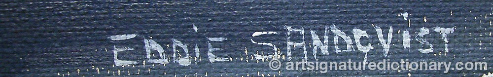 Authentic signature by Eddie SANDQVIST on  artwork