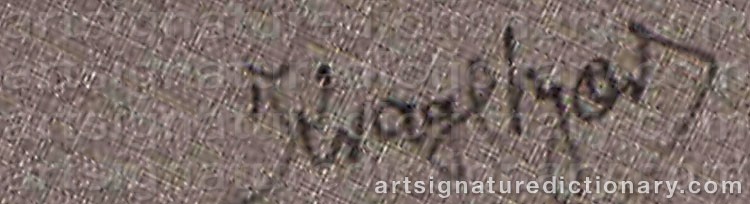 Authentic signature by Johnny KRAGEKJÆR on  artwork