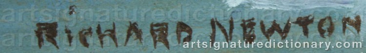 Authentic signature by Richard NEWTON on  artwork