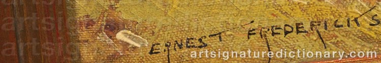 Authentic signature by Ernest T. FREDERICKS on  artwork