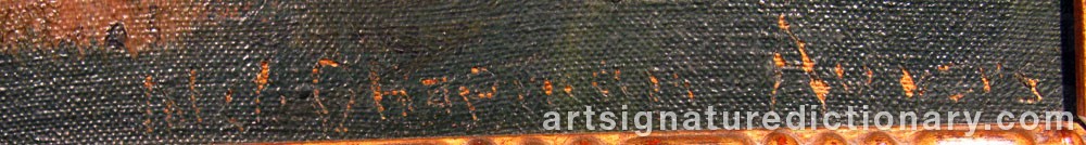 Authentic signature by Minerva Josephine CHAPMAN on  artwork