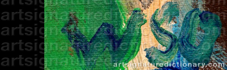Authentic signature by Wiliam SKOTTE OLSEN on artwork