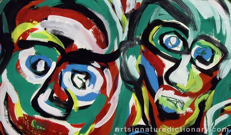 Close-up details showing Karel APPEL signature forgery characteristics