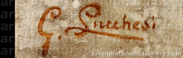 Authentic signature by Giorgio LUCCHESI on Painting/Watercolour artwork