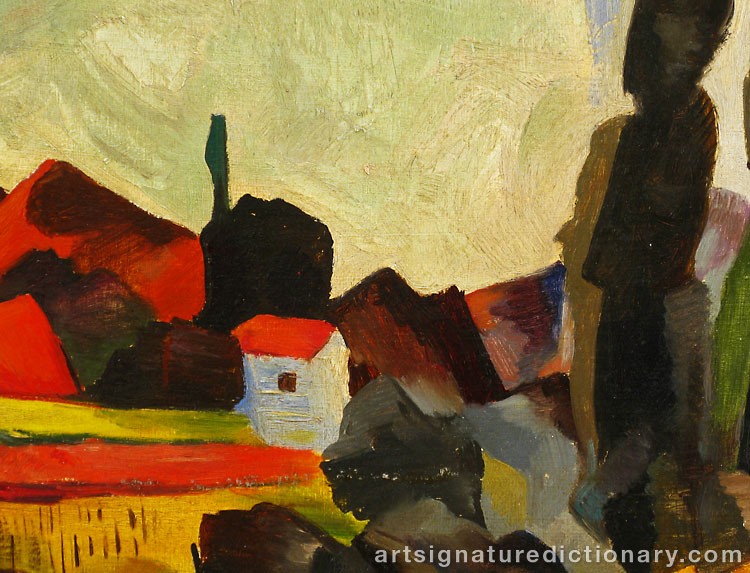 Close-up details showing Robert Rafaelovich FALK signature forgery characteristics