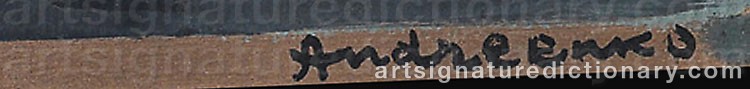 Authentic signature by Mikhail Fedorowich ANDREENKO on artwork
