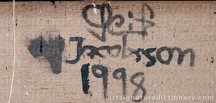 Authentic signature by Leif JACOBSSON on  artwork