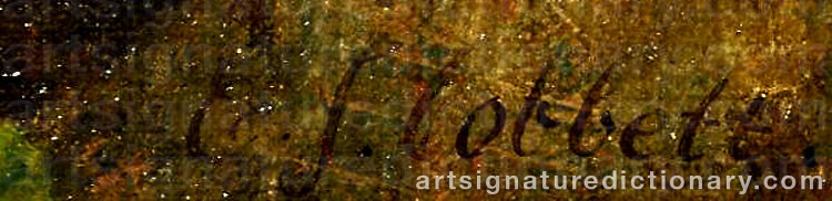 Authentic signature by Edward John COBBETT on artwork