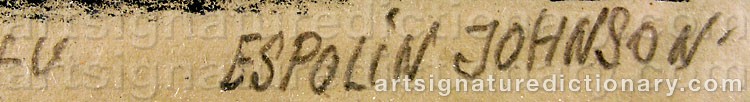 Authentic signature by Kaare ESPOLIN JOHNSON on  artwork