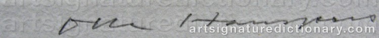 Authentic signature by Olle HANSPERS on artwork