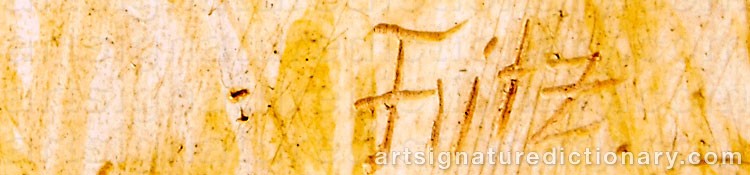 Authentic signature by Fritz BANGE on  artwork