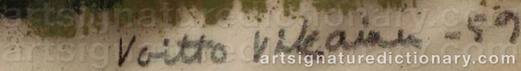 Authentic signature by Voitto Jalmari VIKAINEN on  artwork